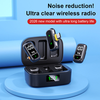 Microphones sans fil QY11 Mini Lavalier 1 émetteur 2 récepteurs avec suppression de bruit IA et boîtier de charge pour iPhone et Android