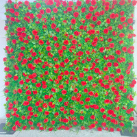 NINI 2026 Nouvelle Murale Florale Artificielle Rouge et Verte en Rouleau sur Base en Tissu pour Décoration de Fond de Scène de Mariage, Événement, Fête
