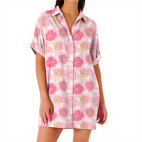 Robe chemise ample pour femme en rayonne, à manches courtes, imprimé floral hawaïen, décontractée avec poches, vente en gros ODM/OEM sur mesure pour l'été