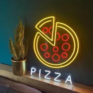 Fabrik preis benutzer definierte Café Restaurant Pizza Shop anpassbare Farbe Design Größe Flex LED benutzer definierte Pizza LED Leucht reklame