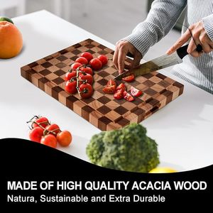 Lớn 20x15x1.5 inch gỗ End hạt thớt chân cao su butcher Khối Nhà bếp cắt khối dễ dàng để sử dụng - Product Image 3