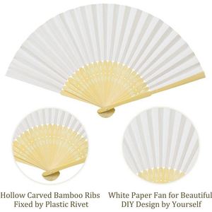 Abanico de Mano de Bambú de 21 cm con Logotipo Personalizado de Primera Calidad, Diseño de Dibujos Animados, Duradero, Fácil de Transportar, Estilo Romántico en Plástico Blanco - Product Image 3