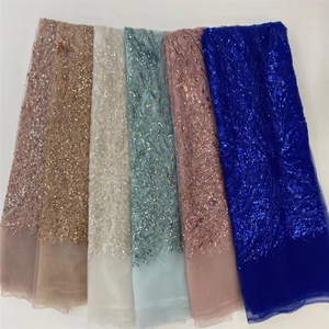 Dentelle florale multicolore branche d'arbre paillettes dentelle perlée dentelle florale grappe paillettes dentelle perlée - Product Image 5