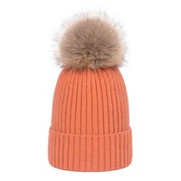 Chapeaux d'hiver à pompon en fausse fourrure, bonnet tricoté pour femmes