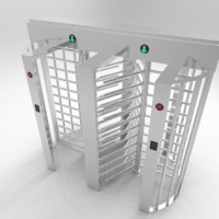 Torniquete de Doble Carril de Alta Seguridad con Control de Acceso por Tarjeta RFID, Acero Inoxidable, Protección IP65, Anti-Embestidares