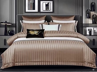 Ensemble de literie en satin 4 pièces pour chambre à coucher : Housse de couette et drap plat – Vente en gros