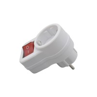E-SUN, la Reine de la Qualité, Adaptateur Électrique Européen EU 16A 250V avec Interrupteur, 1 Prise Schuko, Adaptateur de Prise Électrique Européenne