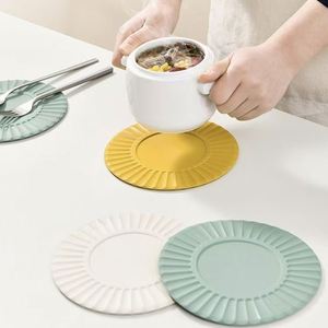 Nordic Style Reusable Food Grade <b>Silicone</b> Coaster Heat Resistant <b>Mat</b> Durable Anti-Slip Eco-Friendly Multifunction Pot Bowl Cup - Product Image 3