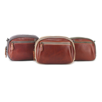 Tas Selempang Kecil Wanita Model Vintage dari Kanvas dan Kulit Asli untuk Sehari-hari