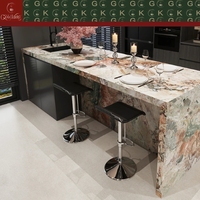 Dalle de marbre rose et vert GOLDKING naturelle quatre saisons pour mur, îlot de cuisine, baignoire, sol, meuble-lavabo, comptoir de bar, décoration intérieure