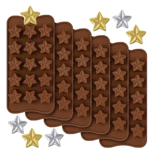 ללא מקל 15 חור 3D כוכב בצורת סיליקון סוכריות עובש מזון כיתה סיליקון עובש להכנת שוקולד DIY תבניות