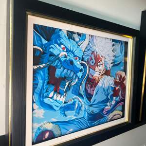 ภาพวาดกระดาษแกะสลักลายการ์ตูนลูฟี่และมังกร สินค้าขายดีบน Shopify ปี 2026 ขนาด 13 นิ้ว สำหรับตกแต่งผนังห้องนอน - Product Image 2