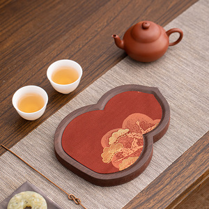 Walnut <b>Tea</b> Tray Irregular Shape Heat Resistant Dry Brewing Kung Fu <b>Tea</b> <b>Set</b> Teapot Holder Afternoon <b>Tea</b> Gift - Product Image 5