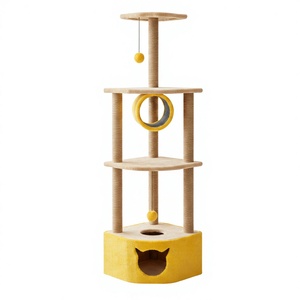 Arbre à chat Amistar Medea Classic en jute de haute qualité avec tunnel, 4 niveaux, écologique, pour chats de toutes tailles - Product Image 1