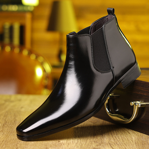 Bottes Chelsea pour hommes, grandes tailles <span class=keywords><strong>39</strong></span>-48, bottes à enfiler avec côtés élastiques, bottes à la mode décontractées de style britannique - Product Image 2