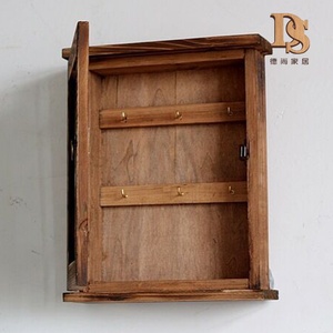 Boîte à clés en bois vintage rétro avec technique de polissage Décoration d'intérieur Montage mural Rangement <span class=keywords><strong>Porte</strong></span>-clés suspendu - Product Image 6