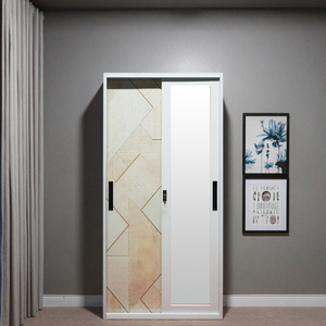 Nouvelle promotion de meubles de maison armoire de rangement pour chambre de fille <span class=keywords><strong>avec</strong></span> porte coulissante peinte miroir armoire placard - Product Image 4