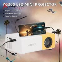 Mini projecteur LED YG300, résolution 320x240, haut-parleurs intégrés, 400-600 lumens, Android 9, courte portée, 3 lentilles en verre, portable