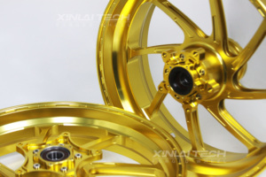 ล้อรถมอเตอร์ไซค์ XINLAI แบบกำหนดเอง สีทอง 6 ก้าน ผลิตด้วยเครื่อง CNC ขนาด 12 14 17 นิ้ว สำหรับรถแข่ง ฮาร์เลย์-เดวิดสัน และ KTM - Product Image 3