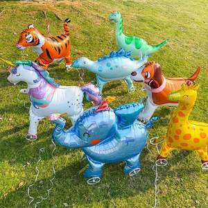 Venta al Por Mayor de Globos Metalizados 4D de Gran Tamaño con Ruedas, Nuevos Diseños de Animales, Dinosaurios, Autos y Dibujos Animados, Globos de Animales Caminantes - Product Image 1
