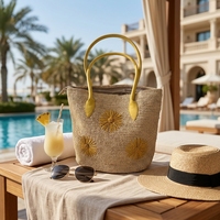 Sac de plage en raphia de luxe fait main pour femme, sac fourre-tout en paille bohème grande capacité, sac à main tissé au crochet pour voyage et vacances