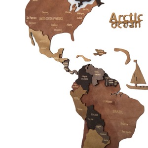 Nhà Máy Bán Hàng Trực Tiếp Bằng Gỗ Bản Đồ Nghệ Thuật Tường Trang Trí Bằng Gỗ Tường Sticker 3D Bằng Gỗ Bản Đồ Thế Giới - Product Image 5