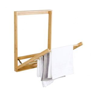 Tendedero Plegable de Bambú para Ropa, Montado en la Pared, para Interiores - Product Image 5