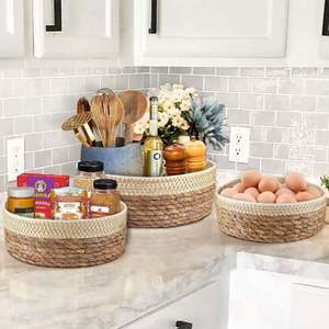 <span class=keywords><strong>Panier</strong></span> de rangement en osier tressé, bac ouvert avec poignées, <span class=keywords><strong>panier</strong></span> <span class=keywords><strong>à</strong></span> œufs, étiquettes pour garde-manger, compact pour la lessive - Product Image 3
