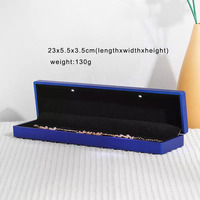 Boîtes à bijoux vides en cuir velours noir personnalisées avec lumière LED pour cadeaux de mariage Emballage de bijoux pour femmes en vrac