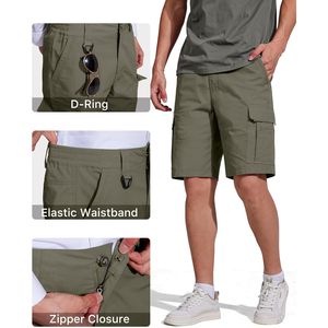 FOXA Men's Hiking Cargo Shorts Quick Dry Lightweight Mid Waist 8 Pockets Outdoor Casual Shorts - Product Image 5