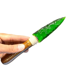 Punta de Flecha de Cristal Verde Tallada a Mano de 8 Pulgadas, Estilo Obsidiana, para Decoración del Hogar y Sanación - Product Image 5