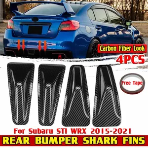 4pcs <b>Car</b> Rear Bumper Lip <b>Diffuser</b> Shark Fins Cover Trim for Subaru STI WRX 2015-2021 Rear Bumper Chassis Spoiler Splitters - Product Image 1