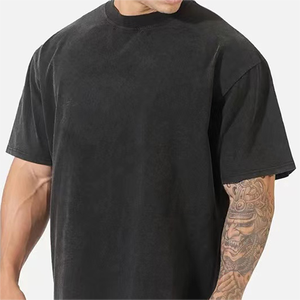 Camisetas de Diseñador de Lujo en Caja, de Algodón Supima, con Hombros Caídos, Logotipo, Corte Holgado, para Hombre, Camiseta de Gran Peso para Hombre - Product Image 3