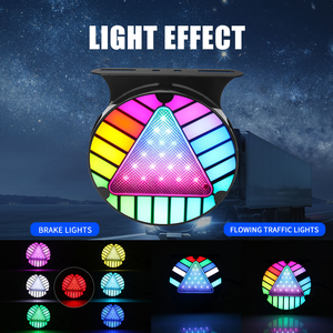אור בלם <span class=keywords><strong>LED</strong></span> דינמי RGB חדש לרכב, אופנוע ומשאית, אלומיניום, בהירות גבוהה, משולש, אור אזהרה אחורי - Product Image 5