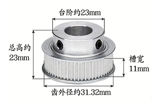 Pulley GT2 50 Gigi Lebar 10 mm Pulley Timing Belt Roda Sinkron Aluminium untuk Suku Cadang Printer 3D - Product Image 3