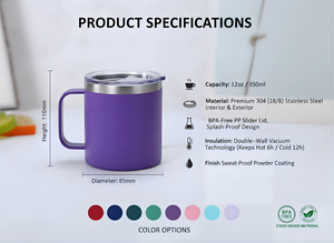 Vente en gros de tasses à café de 12 oz, gobelets isothermes en acier inoxydable, tasses personnalisées avec impression UV 3D, Vasos - Product Image 3