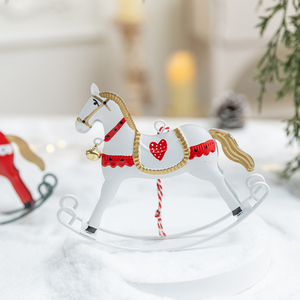 Retro Hand-painted Iron Rocking Horse Decoration in 3 Colors. <b>Small</b> Iron Horse Ornaments for <b>Christmas</b> <b>Tree</b> Decoration. - Product Image 3
