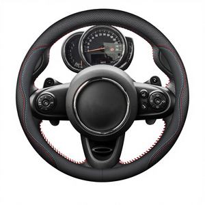 Housse de <span class=keywords><strong>volant</strong></span> de voiture en cuir HE pour BMW <span class=keywords><strong>MINI</strong></span> F54 F55 F56 F57 R55 R56 R57 R58 R60 JCW <span class=keywords><strong>Cooper</strong></span> Coupe Countryman Clubman Paceman - Product Image 1