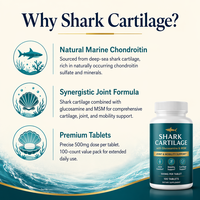 Complément Articulaire pour Chien : Comprimés de Cartilage de Requin, Glucosamine, Chondroïtine, MSM, Source Marine, 500mg, 100 Comprimés, ODM Quotidien