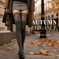 Chaussettes longues OEM pour femmes, au-dessus du genou, avec dentelle, tricot côtelé, pour cosplay, Lolita, fête, uniforme scolaire JK, automne-hiver