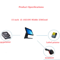 Système de point de vente tout-en-un Winson S156O avec écran tactile de 15 pouces, Windows, Intel I3, Wi-Fi 6, résolution 1280x800, garantie 1 an, OEM/ODM