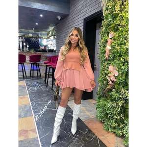 Vestido Midi Casual de Verano con Detalles Tejidos, Estampado Sólido, Opciones de Largo hasta el Suelo, Corte Lápiz/Línea A, Natural, Sexy, de Cachemira y Lana, ODM - Product Image 1