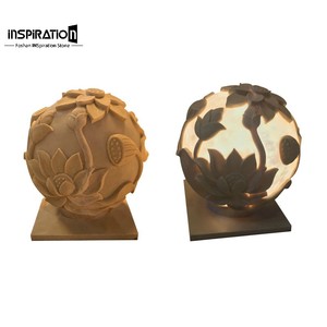 Lampe de sculpture en pierre préfabriquée pour jardin, style villa ancienne, en béton préfabriqué rétroéclairé, sculpture en polyrésine, lampe en pierre - Product Image 5