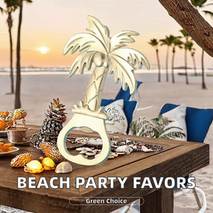 Abridores de Botellas de Coco y Palmera de Metal, Recuerdo de Boda para Fiestas con Temática Playera, Regalos para Invitados con Forma de Tarjeta de Crédito - Product Image 3