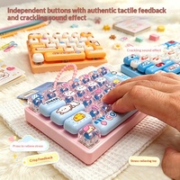 Keyboard Plastik 26 Tombol Estetika Tinggi, Mainan Penghilang Stres Kreatif, Dekoratif, Mini Pendant