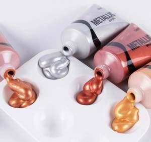 สีอะคริลิคเมทัลลิก EN-71 สำหรับงานศิลปะและตกแต่งผนัง ขนาด 50 มล. 100 มล. สีเมทัลลิกเงางามสำหรับศิลปินและผู้ใหญ่ - Product Image 1