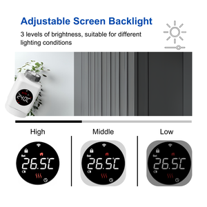 Thermostat <span class=keywords><strong>de</strong></span> vanne <span class=keywords><strong>de</strong></span> <span class=keywords><strong>radiateur</strong></span> d'appartement à la maison avec <span class=keywords><strong>bouton</strong></span> <span class=keywords><strong>de</strong></span> fonction <span class=keywords><strong>de</strong></span> suralimentation Thermostat TRV pour thermostat Zigbee à <span class=keywords><strong>commande</strong></span> vocale Alexa - Product Image 5