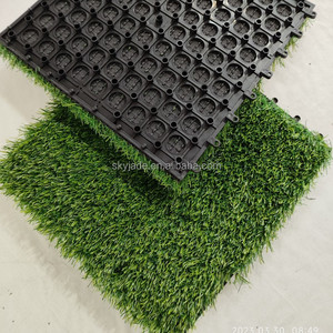 Màu xanh lá cây lồng vào nhau nhựa cỏ nhân tạo sàn gạch cho trang trí ngoài trời cho sân vườn gạch trang trí - Product Image 5