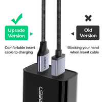 Kabel Charger Micro USB Ugreen 2A Nylon Pengisian Cepat USB a ke Micro Kabel Charger USB Kabel Data Ponsel
