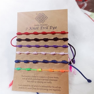 6 nuevas pulseras de papel de colores, tejidas a mano con 7 nudos, de Europa y América, versátiles, ajustables y extensibles, estilo <span class=keywords><strong>peruano</strong></span>. - Product Image 3